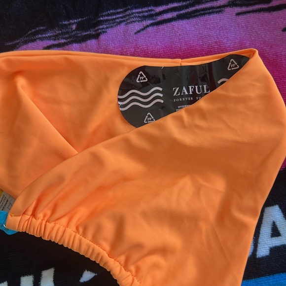 ZAFUL Electric Orange & Neon Blue String BIKINI Women’s Size 6 TOP & BOTTOM SWIM - Picture 8 of 9